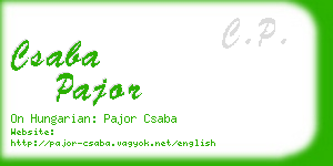 csaba pajor business card